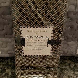 Mackenzie Childs Dinner is Served Dish Towels set of 2